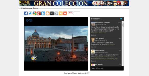 El Vaticano en directo en @RomeReportsEsp #iConclave